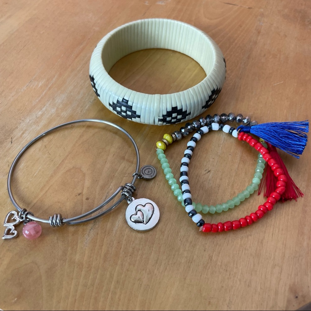 Set Of Three Boho Native American Bracelets (Thre… - image 2